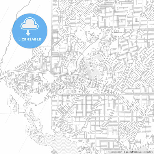 North Port, Florida, USA, bright outlined vector map