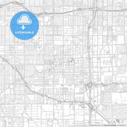 Gardena, California, USA, bright outlined vector map