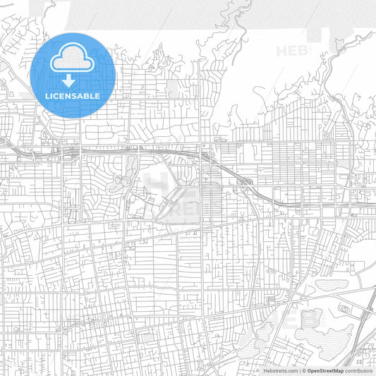 Arcadia, California, USA, bright outlined vector map