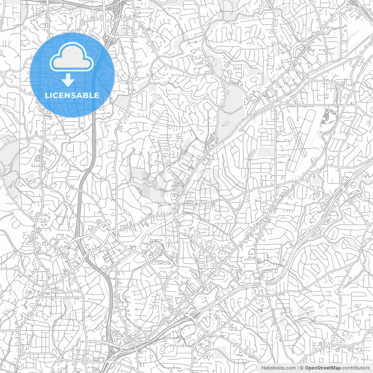 Brookhaven, Georgia, United States of America, bright outlined vector map