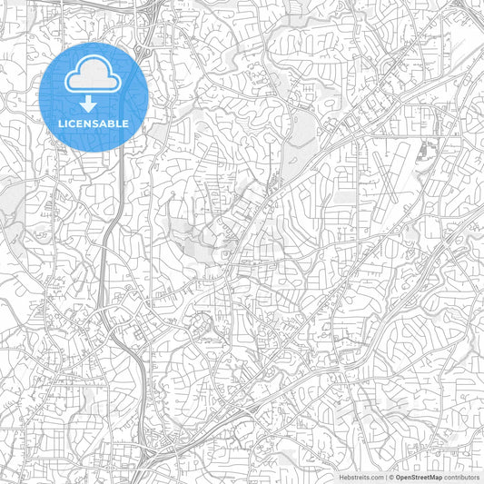 Brookhaven, Georgia, United States of America, bright outlined vector map