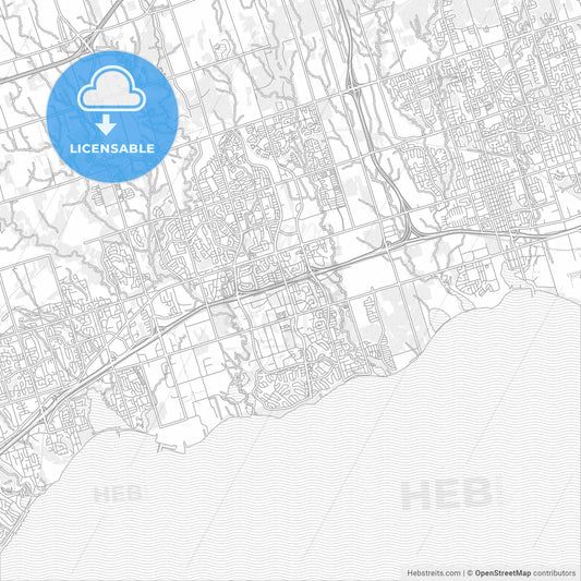 Ajax, Ontario, Canada, bright outlined vector map
