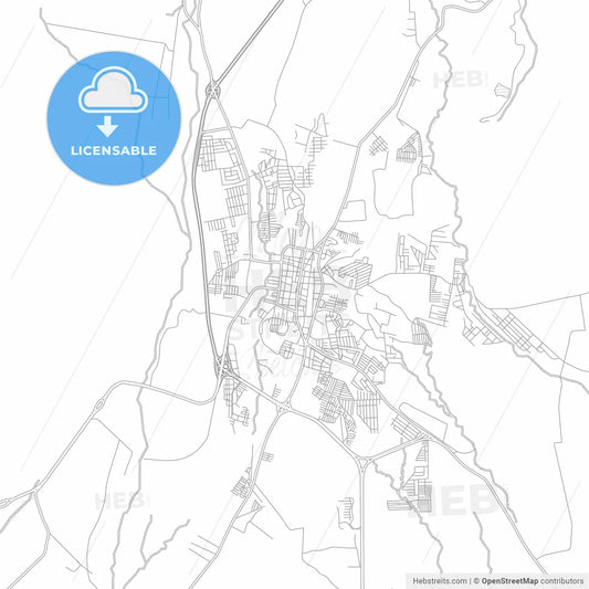 Escuintla, Escuintla, Guatemala, bright outlined vector map
