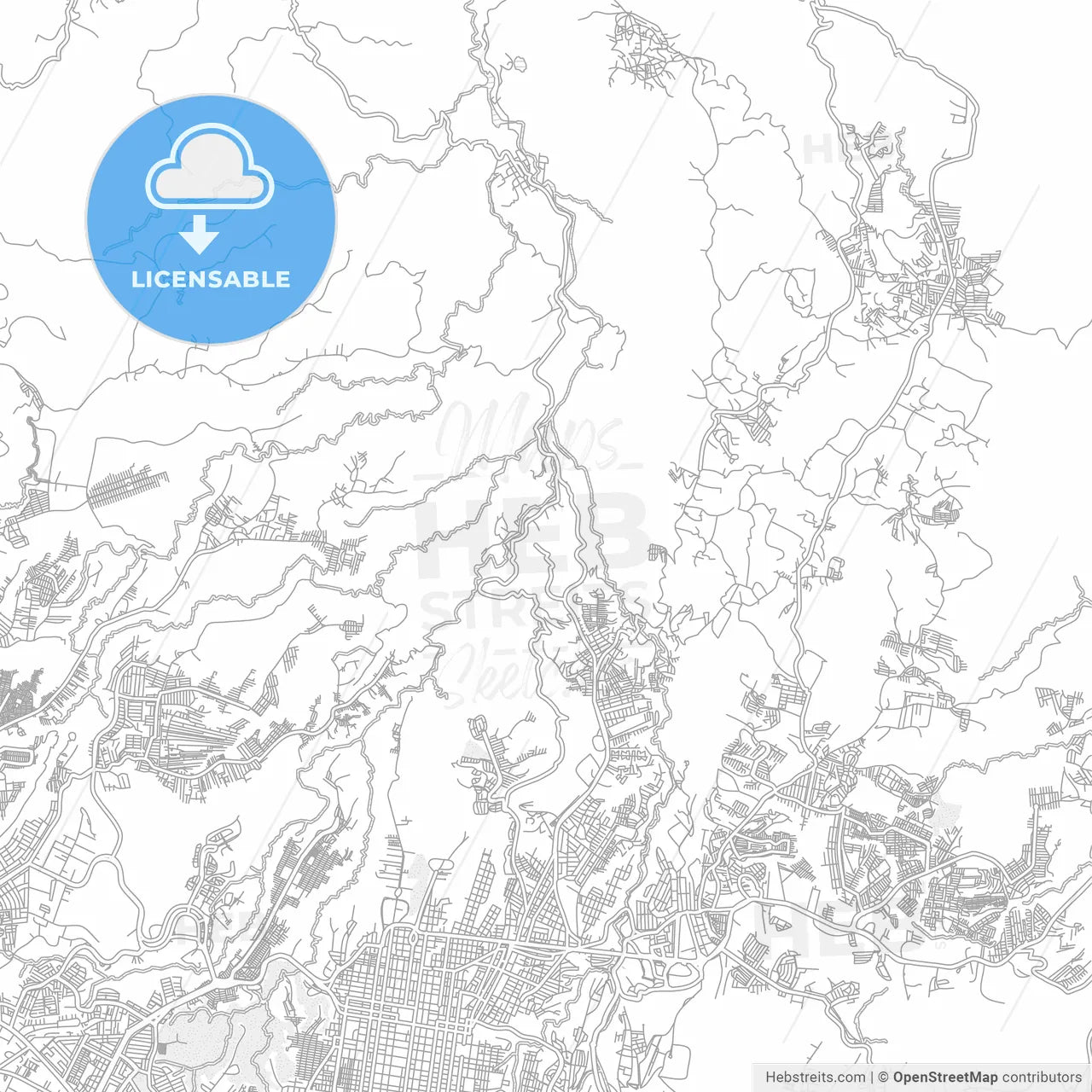 Chinautla, Guatemala, Guatemala, bright outlined vector map