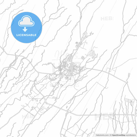 Santa Lucía Cotzumalguapa, Escuintla, Guatemala, bright outlined vector map