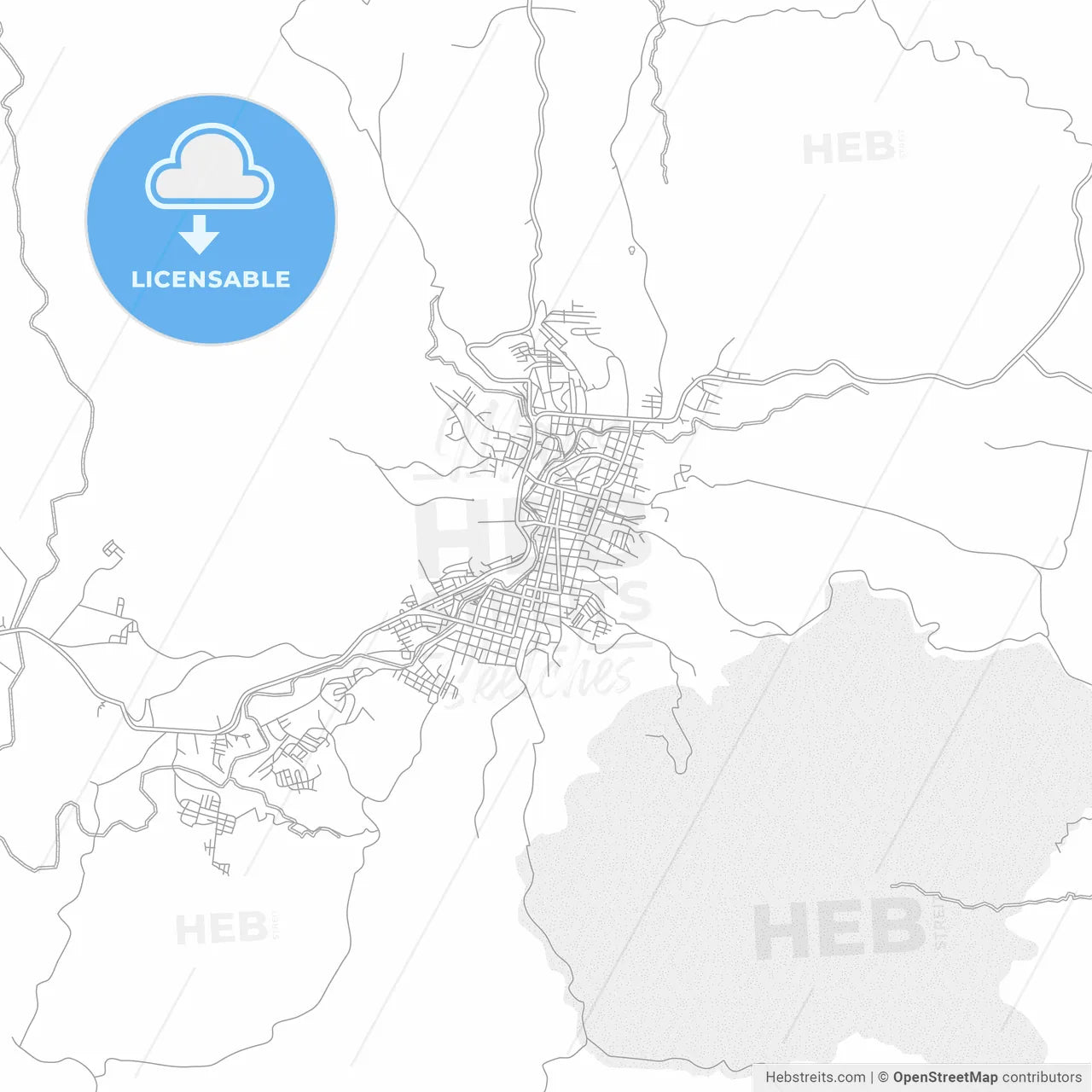 Matagalpa, Matagalpa, Nicaragua, bright outlined vector map
