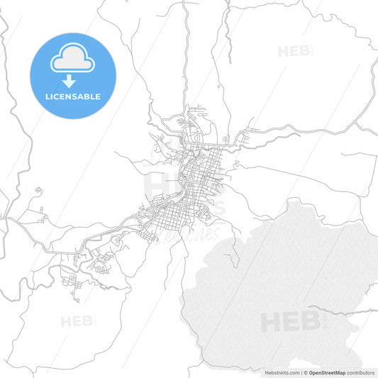 Matagalpa, Matagalpa, Nicaragua, bright outlined vector map