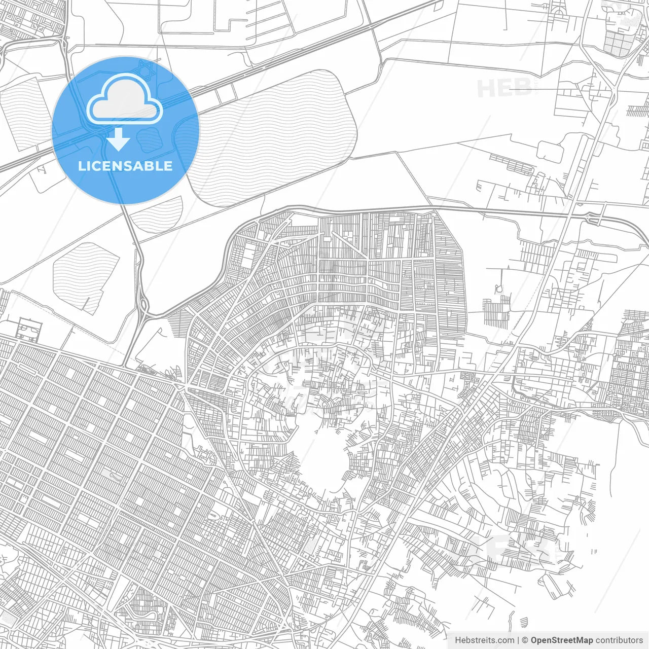 Chimalhuacán, México, Mexico, bright outlined vector map