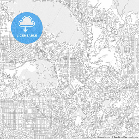 Glendale, California, USA, bright outlined vector map