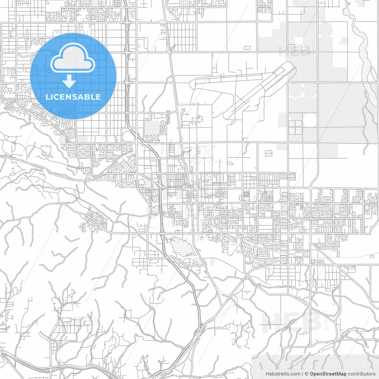 Palmdale, California, USA, bright outlined vector map