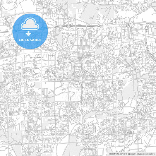 Naperville, Illinois, USA, bright outlined vector map