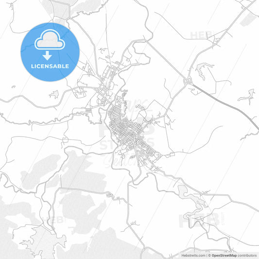 Palma Soriano, Santiago de Cuba, Cuba, bright outlined vector map