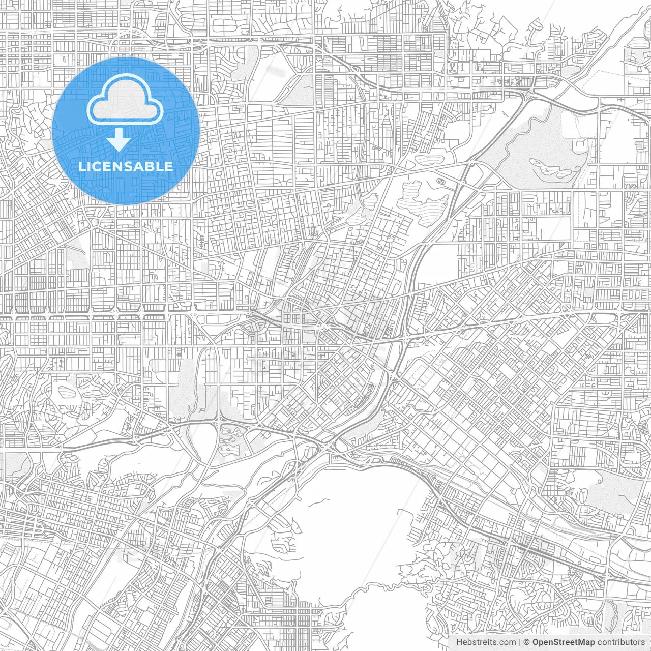El Monte, California, USA, bright outlined vector map