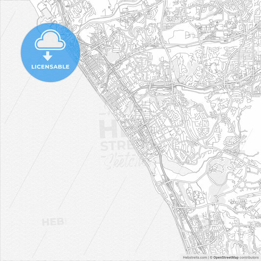 Carlsbad, California, USA, bright outlined vector map