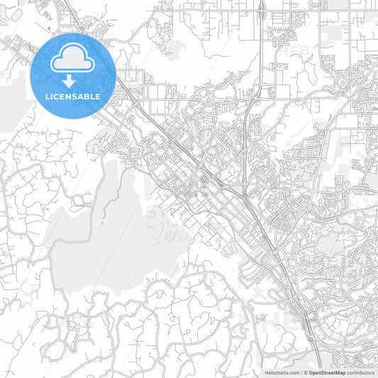 Murrieta, California, USA, bright outlined vector map