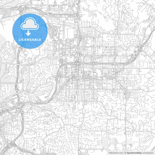 El Cajon, California, USA, bright outlined vector map