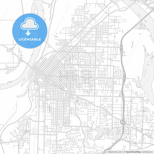 Fort Smith, Arkansas, USA, bright outlined vector map