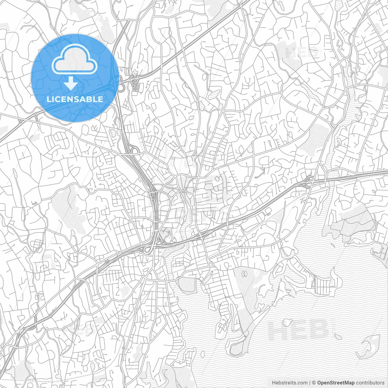 Norwalk, Connecticut, USA, bright outlined vector map