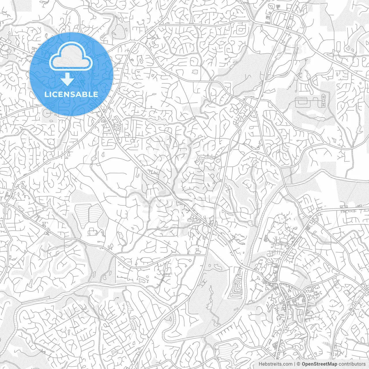 Johns Creek, Georgia, USA, bright outlined vector map