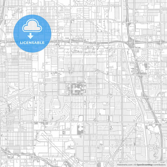Lakewood, California, USA, bright outlined vector map