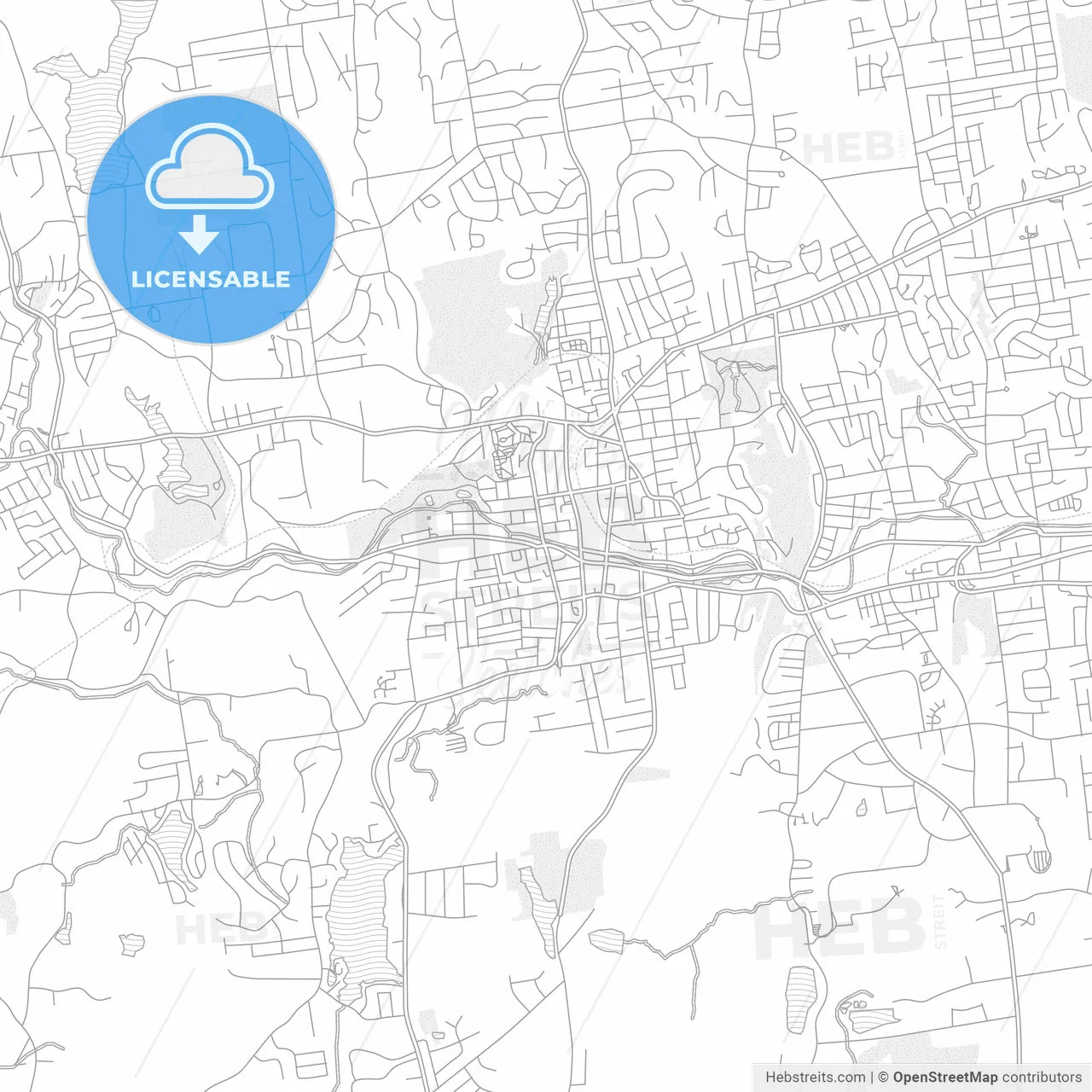 Bristol, Connecticut, USA, bright outlined vector map