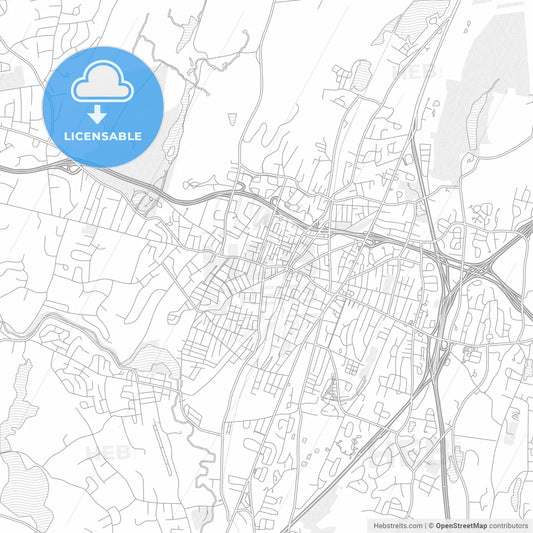 Meriden, Connecticut, USA, bright outlined vector map