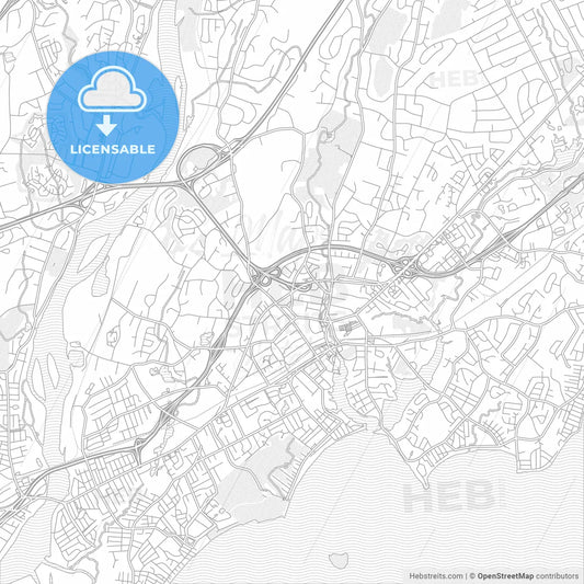 Milford, Connecticut, United States of America, bright outlined vector map