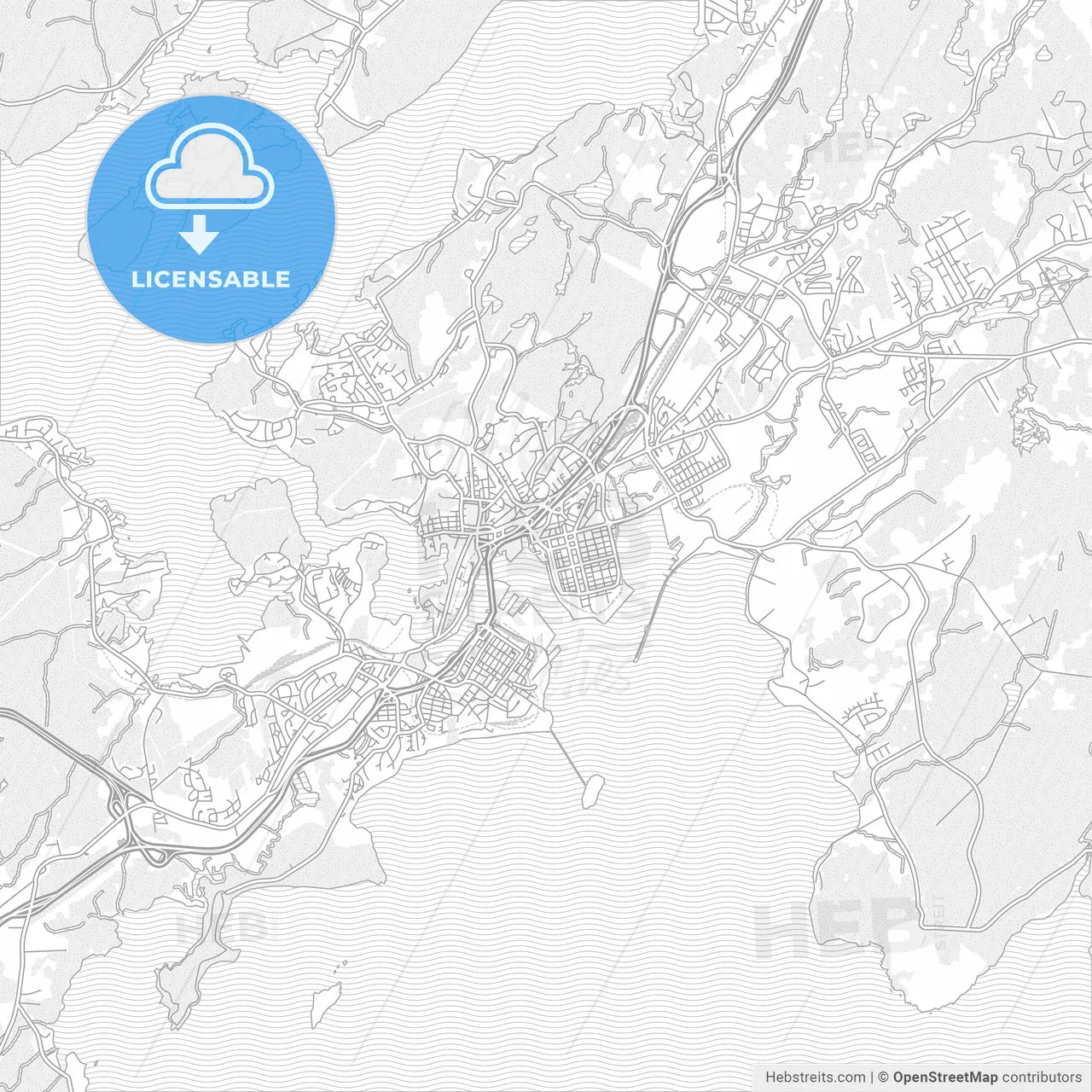 Saint John, New Brunswick, Canada, bright outlined vector map