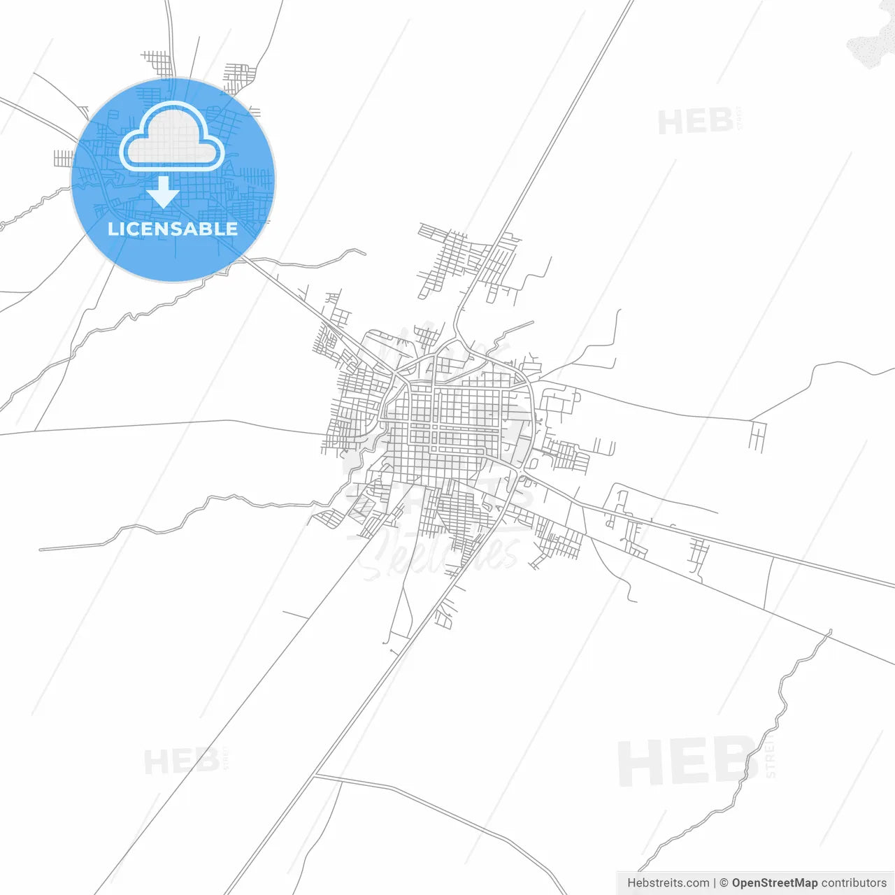 Chinandega, Chinandega, Nicaragua, bright outlined vector map