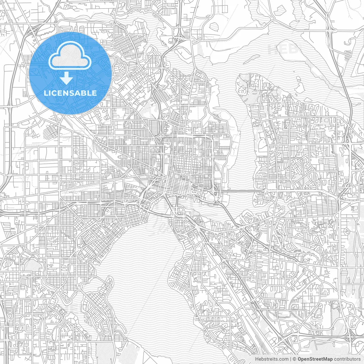 Jacksonville, Florida, USA, bright outlined vector map