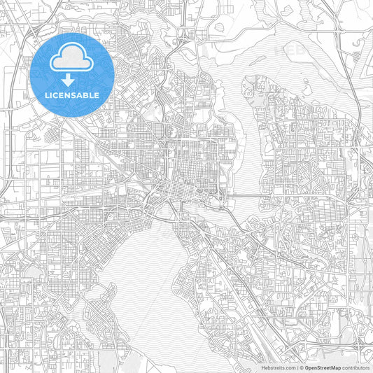 Jacksonville, Florida, USA, bright outlined vector map