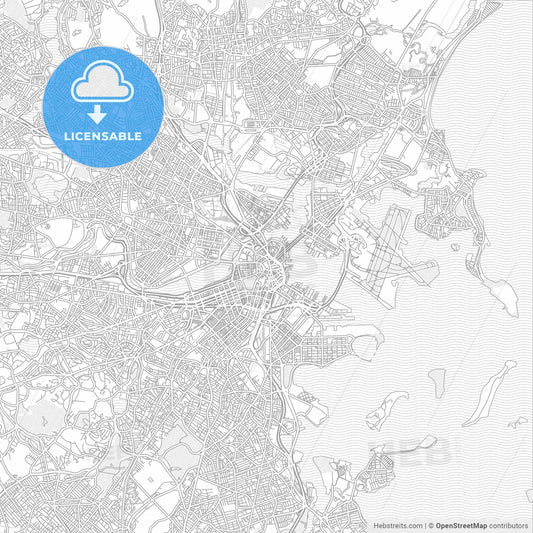 Boston, Massachusetts, USA, bright outlined vector map