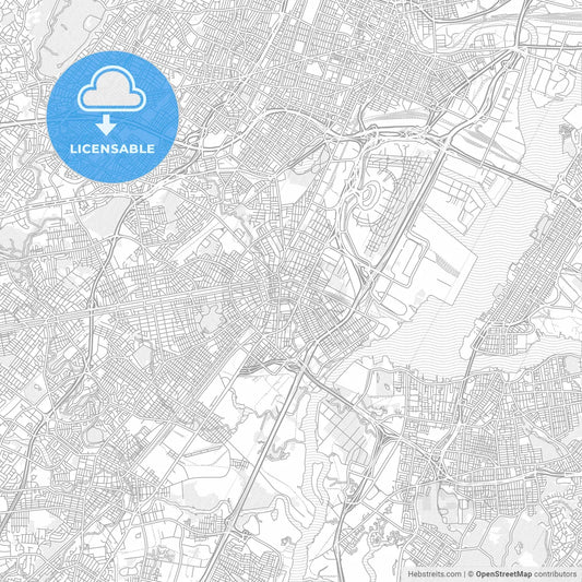 Elizabeth, New Jersey, USA, bright outlined vector map