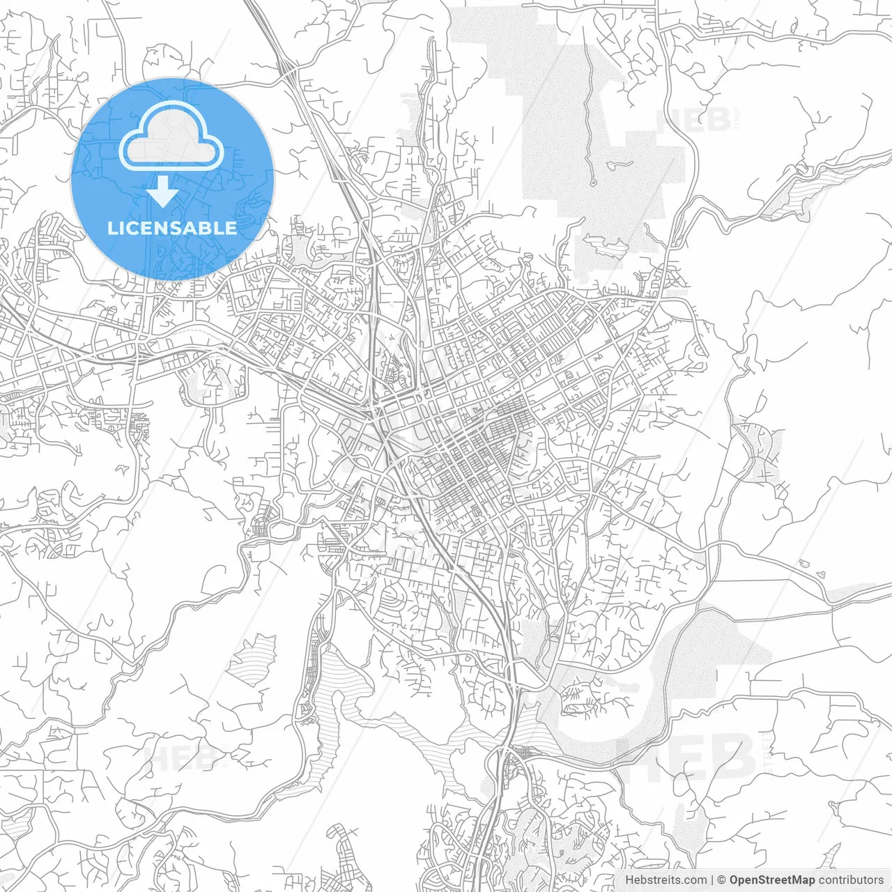 Escondido, California, USA, bright outlined vector map