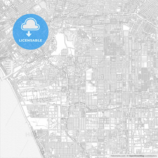 Inglewood, California, USA, bright outlined vector map