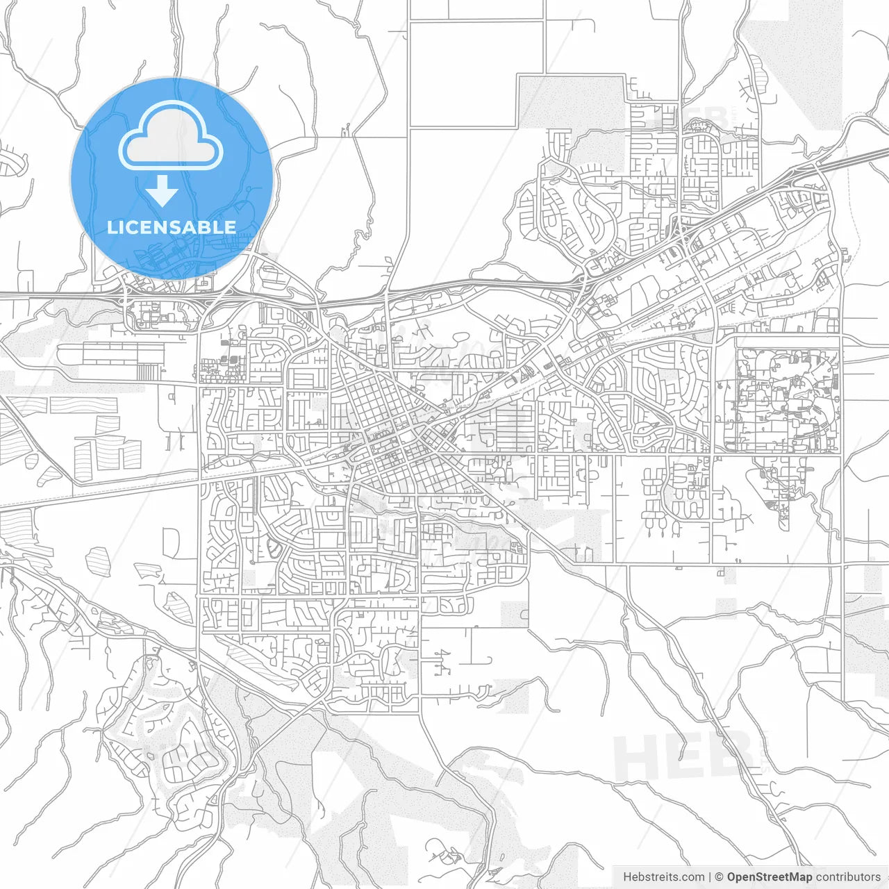 Livermore, California, USA, bright outlined vector map