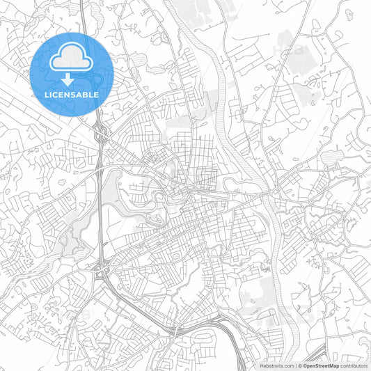 Nashua, New Hampshire, USA, bright outlined vector map