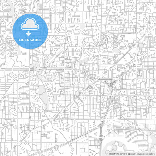 North Richland Hills, Texas, USA, bright outlined vector map