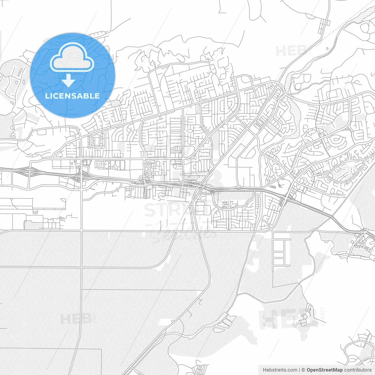Camarillo, California, USA, bright outlined vector map