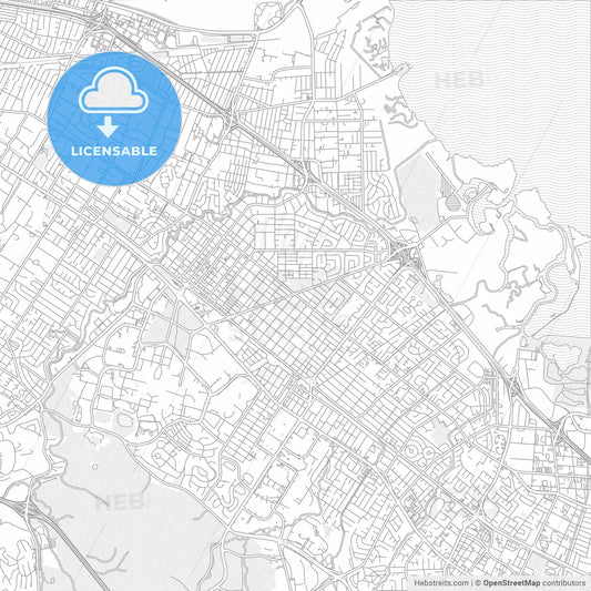 Palo Alto, California, USA, bright outlined vector map