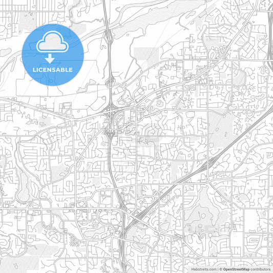 Burnsville, Minnesota, USA, bright outlined vector map