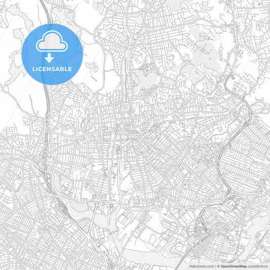 Malden, Massachusetts, USA, bright outlined vector map