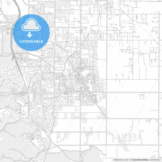 Brentwood, California, USA, bright outlined vector map