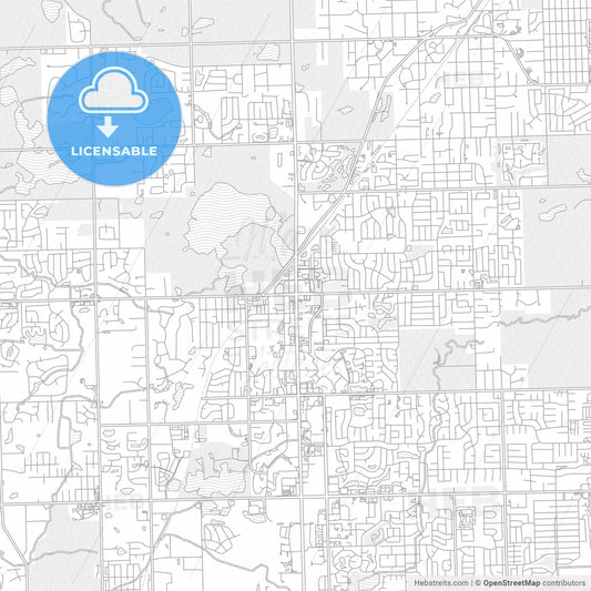 Orland Park, Illinois, USA, bright outlined vector map