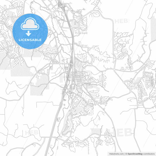 Castle Rock, Colorado, USA, bright outlined vector map