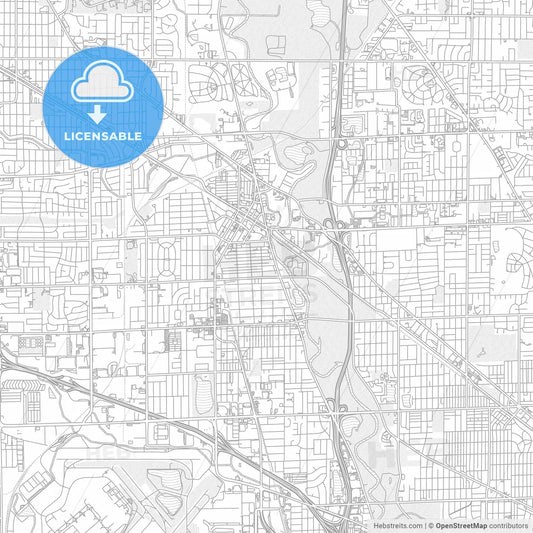 Des Plaines, Illinois, USA, bright outlined vector map