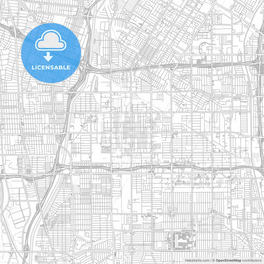 Paramount, California, USA, bright outlined vector map