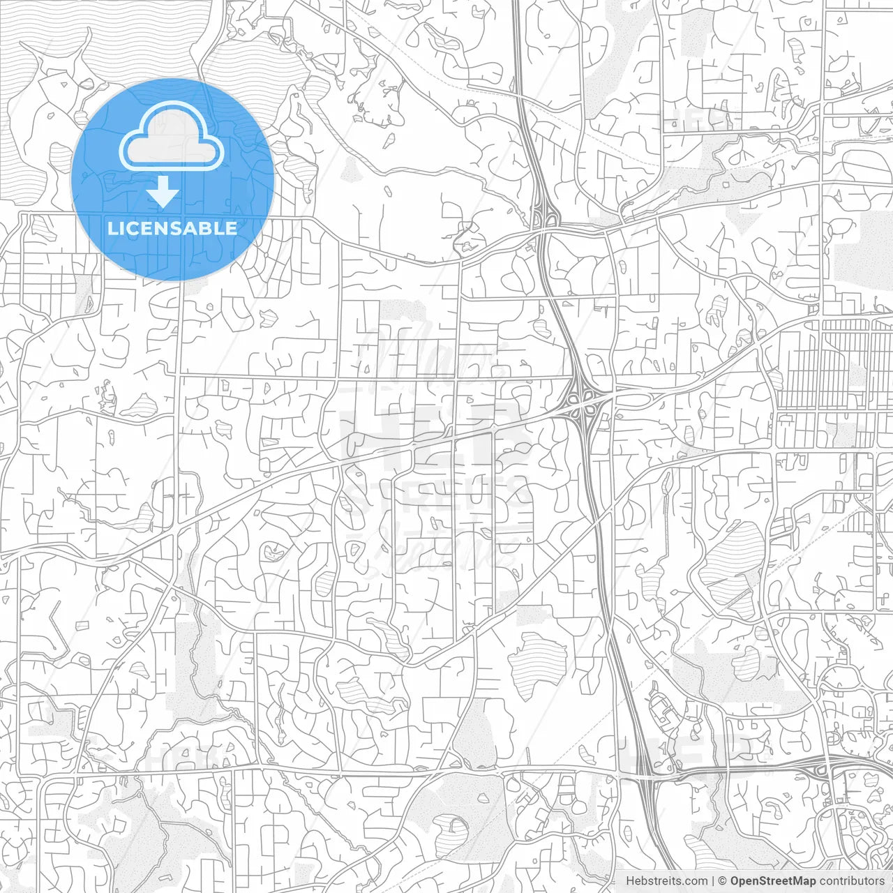 Minnetonka, Minnesota, United States of America, bright outlined vector map