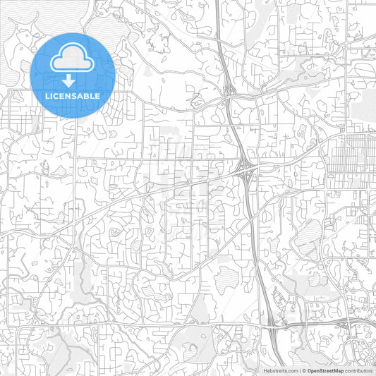 Minnetonka, Minnesota, United States of America, bright outlined vector map