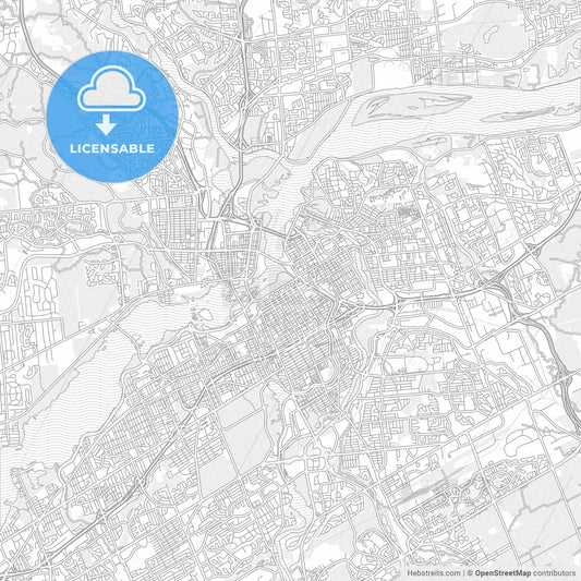 Ottawa, Ontario, Canada, bright outlined vector map